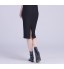 Office Lady High Waist Bow Detail Midi Skirts Sexy Middle Slit Back Pencil Skirt 2018 New Arrival All Matched OL Skirt