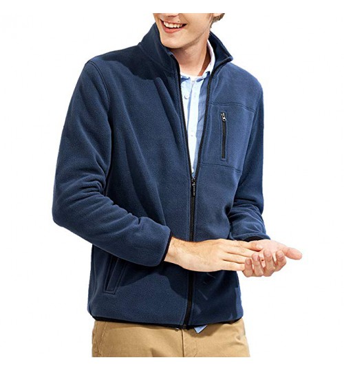 Mens Fleece Full Zip Jacket Long Sleeves Sweatshirt Outdoor Sportwear Coats