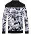 Men's Fashion Printing Jacket Long Sleeve Slim Fit Zip Front Coat