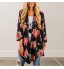 Womens Print Bohemian Elegant Cardigan Ladies Long Kimono Oversized Shawl Blouse Slim Fit Tops