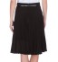 Knee Length Pleated A-Line Skirt with Skinny Belt