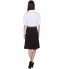 Knee Length Pleated A-Line Skirt with Skinny Belt