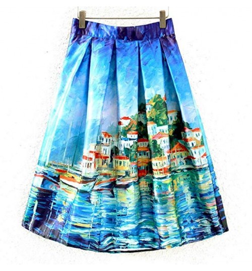 Women Wear to Work Floral High-Waist Knee-Length Skirt