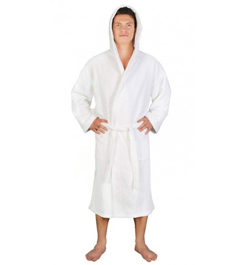 Men's Classic Hooded Bathrobe Turkish Cotton Terry Cloth Robe